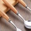 Mengbaobao 12 Pieces Wood Stainless Steel Cutlery Set Wooden Handle Flatware Set Knife Fork Spoon Service for 4 view 4