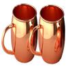 PARIJAT HANDICRAFT Solid Copper Moscow Mule Mugs Pure Solid Copper No Lining Smooth Finish 16 oz Copper Mug Set of 2 view 1
