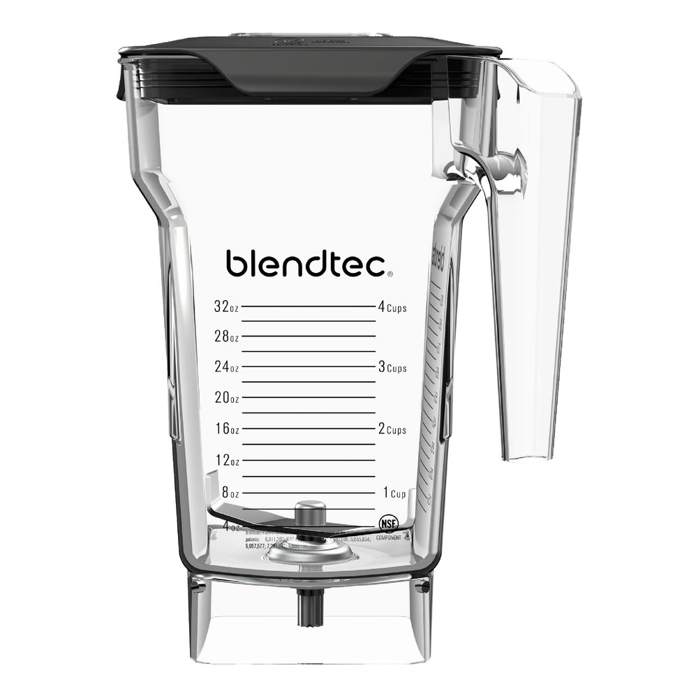 Blendtec 75 oz FourSide Jar - Four-Sided Blender Jar Compatible with Most Blenders - 32 oz Blending Capacity - Clear