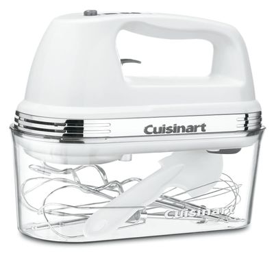 Cuisinart Power Advantage PLUS 9-Speed Hand Mixer, 220W-Motor Hand Blender Electric Mixer with 9 Speed Settings, Extra-Long Dishwasher-Safe Beaters, 3 Low Mixing Speeds, Storage Case, HM-90S, White
