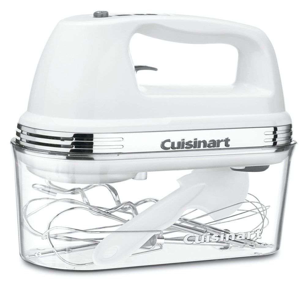 Cuisinart Power Advantage PLUS 9-Speed Hand Mixer, 220W-Motor Hand Blender Electric Mixer with 9 Speed Settings, Extra-Long Dishwasher-Safe Beaters, 3 Low Mixing Speeds, Storage Case, HM-90S, White
