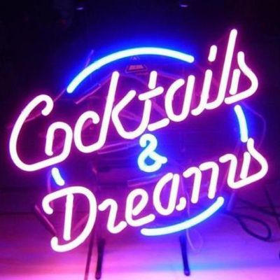 QUEEN SENSE Cocktail and Dreams real neon glass tube Neon Light Sign 24''x20''Q54