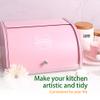 KL X458 Pink Bread Box Roll Top, Metal Bread Box for Kitchen Countertop, Large Capacity, Keeps Bakery Items Fresh Longer, Bread Bin for Kitchen Countertop, Breadbox to Store Cookies, Bagels, Muffins view 4