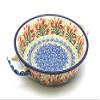 Polish Pottery Baker - Round with Handles - 8" - Crimson Bells view 1