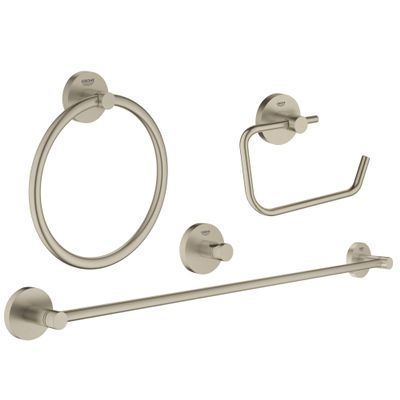 Grohe 40823EN1 Essentials Accessories Set Master 4-in-1, Brushed Nickel Infinity Finish