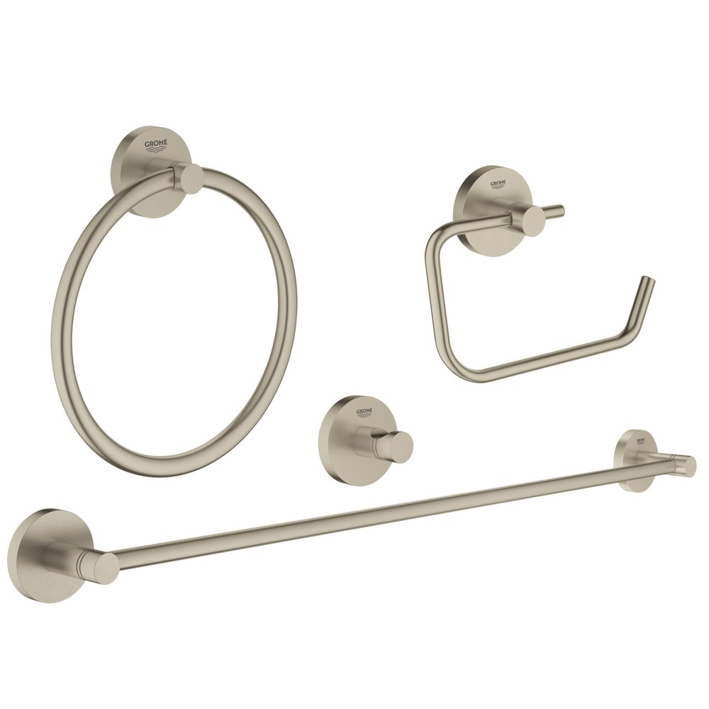 Grohe 40823EN1 Essentials Accessories Set Master 4-in-1, Brushed Nickel Infinity Finish