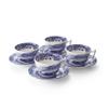 Spode Blue Italian Teacup and Saucer, Set of 4 view 1