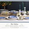 Spode Blue Italian Ascot Cereal Bowl | Set of 4 | Oatmeal, Cereal, and Rice Bowl | Made of Earthenware | 8-Inches | Dishwasher and Microwave Safe | Made in England view 3