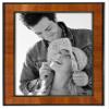 Malden International Designs Burl Wood Walnut Wooden Picture Frame with Black Border, 8x10, Walnut view 1