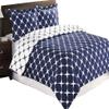 8PC Bloomingdale Navy and White King Size Bed in a Bag Set Include: 3pc Duvet Cover Set + 4pc Sheet Set+ 1pc Down Alternative Comforter view 1