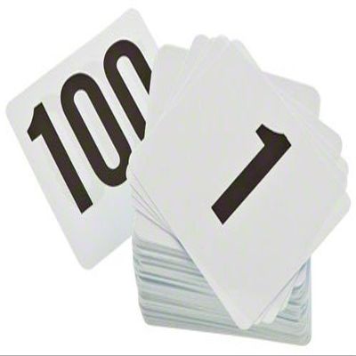 Update International Plastic Table Numbers, 1-100