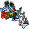 Hawaii State Outline Refrigerator Magnet, Approximate Size 4 inch x 5 inch view 1