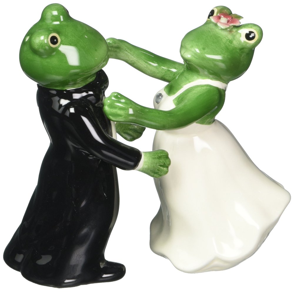 Appletree Design Frog Wedding Couple Salt and Pepper Set, Man 4-1/8-Inch, Woman 3-3/4-Inch