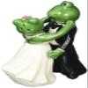 Appletree Design Frog Wedding Couple Salt and Pepper Set, Man 4-1/8-Inch, Woman 3-3/4-Inch view 2