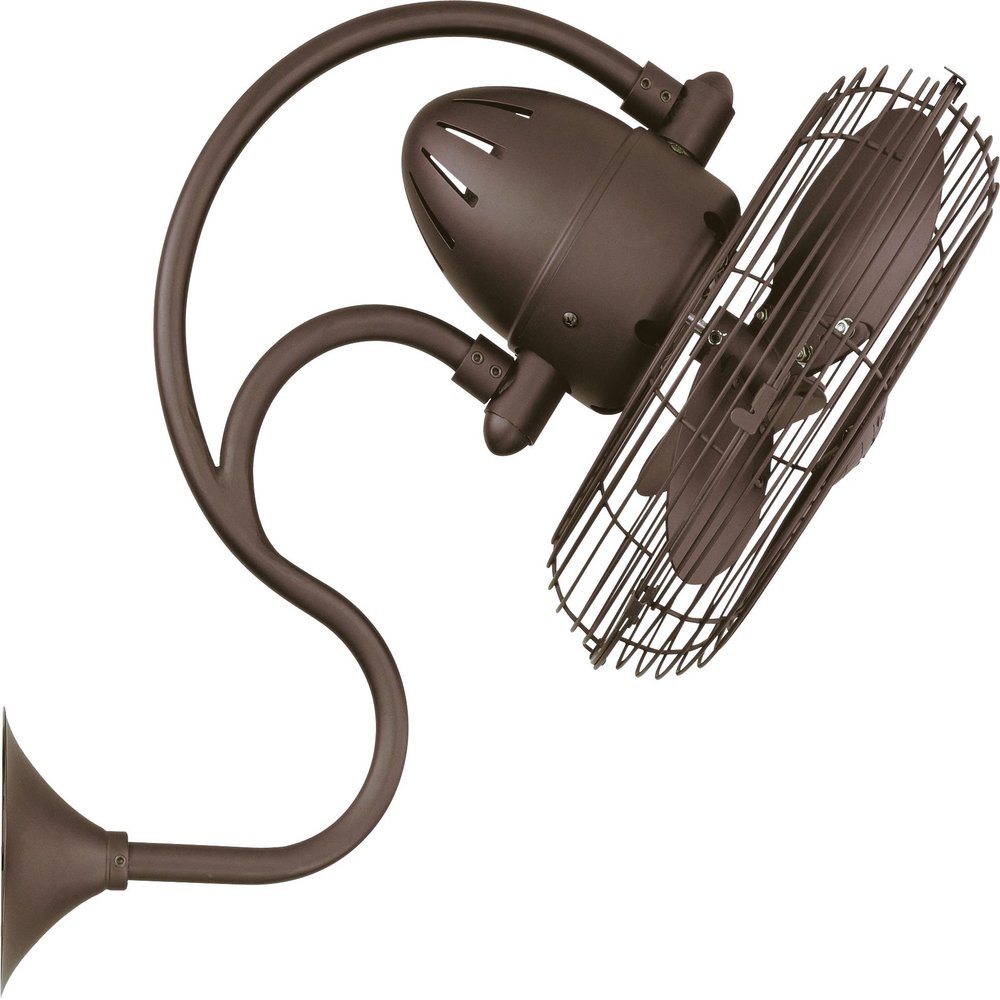 Matthews ME-TB Melody 13" Indoor/Outdoor Damp Rated 90 Degree Oscillation Metal Wall Fan with Wall Control, Ideal for Small, Awkward Spaces or in Front of HVAC Ducts, Textured Bronze