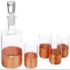 Fitz and Floyd Daphne Decorative Whiskey Decanter Set with Top Glass for Wine, Bourbon, Brandy, Liquor, 5 Piece, Copper view 1