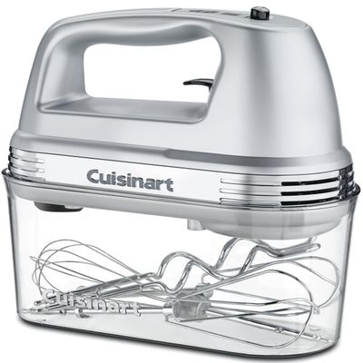 Cuisinart Power Advantage Plus 9-Speed Hand Mixer, 220W Motor, Electric Mixer with Dishwasher-Safe Beaters, Storage Case, HM-90BCS, Brushed Chrome