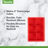 Tovolo, Large King Craft Ice Mold Freezer Tray of 2" Cubes, BPA-Free Silicone, Single, Candy Apple view 4