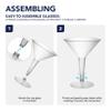 Party Essentials SS-TRU-1473 Hard Plastic Two Piece 8-Ounce Martini Glasses, Clear, 10 Count view 3