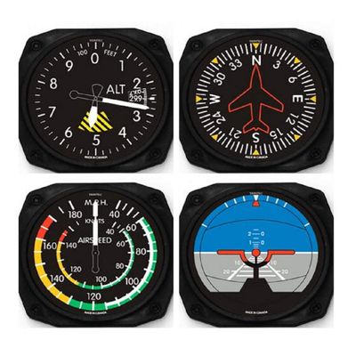 Classic Airplane Instrument Coasters Set of 4