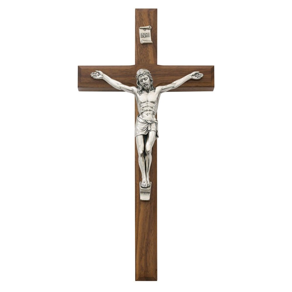 McVan Inc. 10" Beveled Walnut Crucifix - Dcor Gift Religious 80-04-MCVAN