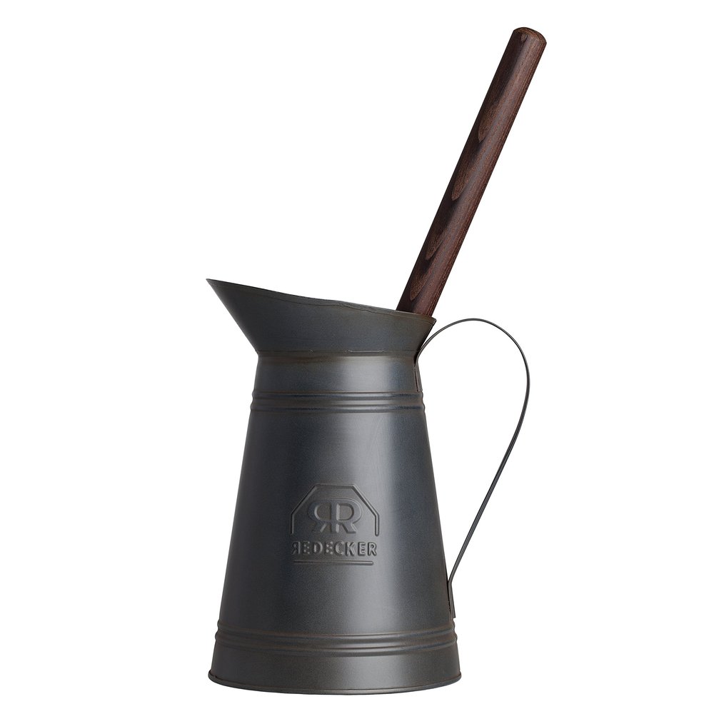 REDECKER Nylon Toilet Brush with Dark Coated Metal Holder, Oiled Thermowood Handle, Replaceable Head, Vintage Design, Made in Germany