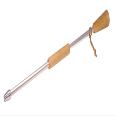 Redecker Aluminum Bouffadou-Flame Blower with Oiled Beechwood Handle, 23-5/8-Inches, Leather Strap for Easy Hanging and Storage