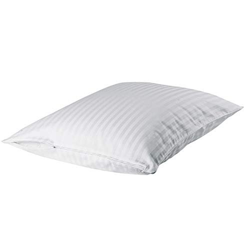 100% Egyptian Cotton Sateen Pillow Protectors, Hidden zipper to Keep Pillow Clean & Dust Free, Pillow Protector (White/Standard (20x26))