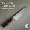 Shun Cutlery Premier Chef's Knife 8, Thin, Light Kitchen Knife, Ideal for All-Around Food Preparation, Authentic, Handcrafted Japanese Knife, Professional Chef Knife view 3