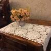 USTIDE Rustic Floral Table Runner Hand Crochet Table Placemats Beige Cotton Table Doilies Runners,1PC view 2
