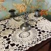 USTIDE Rustic Floral Table Runner Hand Crochet Table Placemats Beige Cotton Table Doilies Runners,1PC view 3