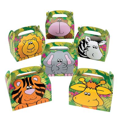 Fun Express Cardboard Zoo Animal Treat Boxes - 12 Pieces