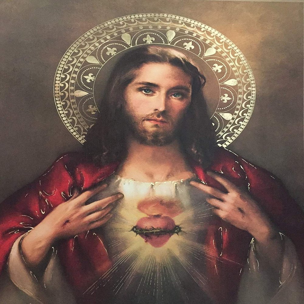 Sacred Heart of Jesus Poster, 13" x 17" - Made in Italy