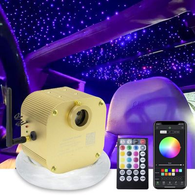 AMKI16W Bluetooth Twinkle Fiber Optic Star Ceiling Lights Lamp Kit, LED RGBW Engine Driver APP/Remote Control (335pcs(0.03in+0.04in+0.06in)13.1ft)