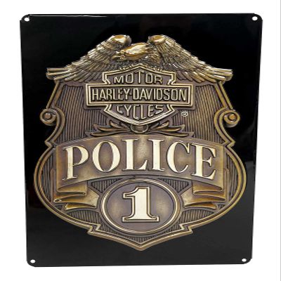 Harley-Davidson Police Shield Tin Metal Sign 17 x 12 Inches 2010161