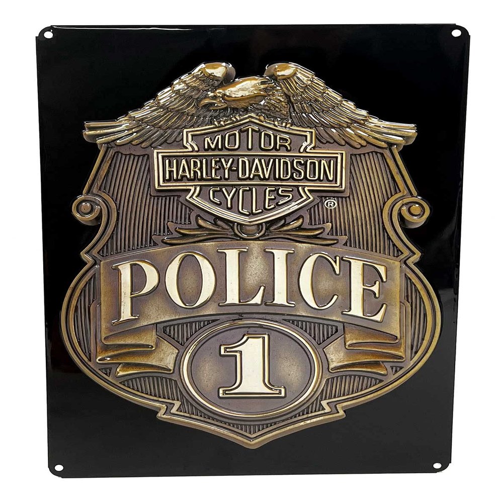 Harley-Davidson Police Shield Tin Metal Sign 17 x 12 Inches 2010161