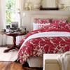 Brandream King Size Duvet Cover Set Japanese Oriental Style Cherry Floral Red Blossom Flower Branches Print Chinoiserie Bedding Pillowcases Set 800TC Egyptian Cotton Sateen Botanical Tree 3 Piece view 2