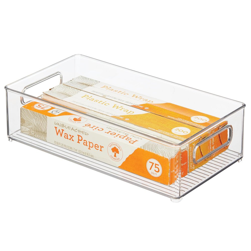 iDesign Stackable Fridge Bin - Storage Bin for Freezer or Pantry Organization, Clear, Made in USA