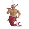 December Diamonds Candy Cane Merman with Drink Christmas Ornament 5590718 New view 1