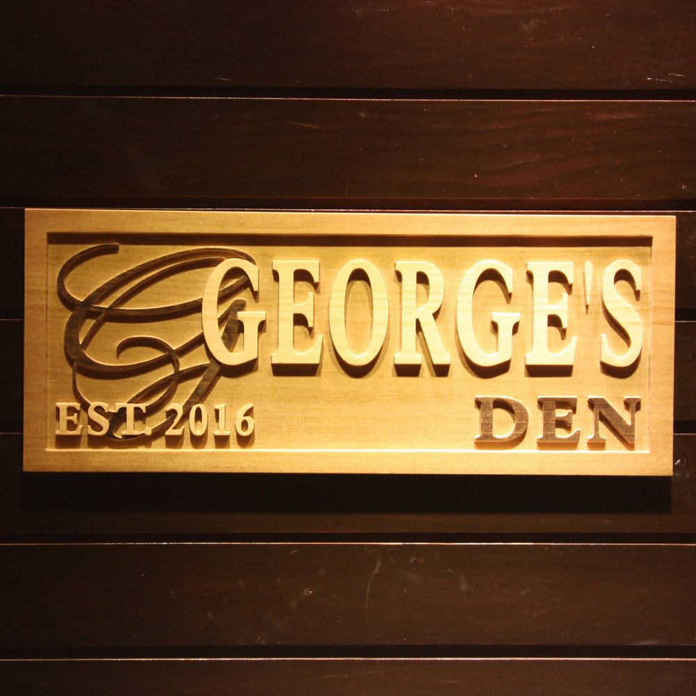ADVPRO wpa0210 Name Personalized DEN Man Cave Room Decoration Wood Engraved Wooden Sign - Standard 23 x 9.25