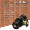 Copper Creek Colonial Entry Door Knob  Keyed Entry Handle with Lock and Key, ANSI Grade-3 Certified, DIY-Friendly Install for Interior and Exterior Entrance Doors  Tuscan Bronze (1 Pack) view 3
