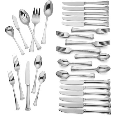 Lenox Portola 65-Piece 18/10 Silverware Set for 12, Flatware