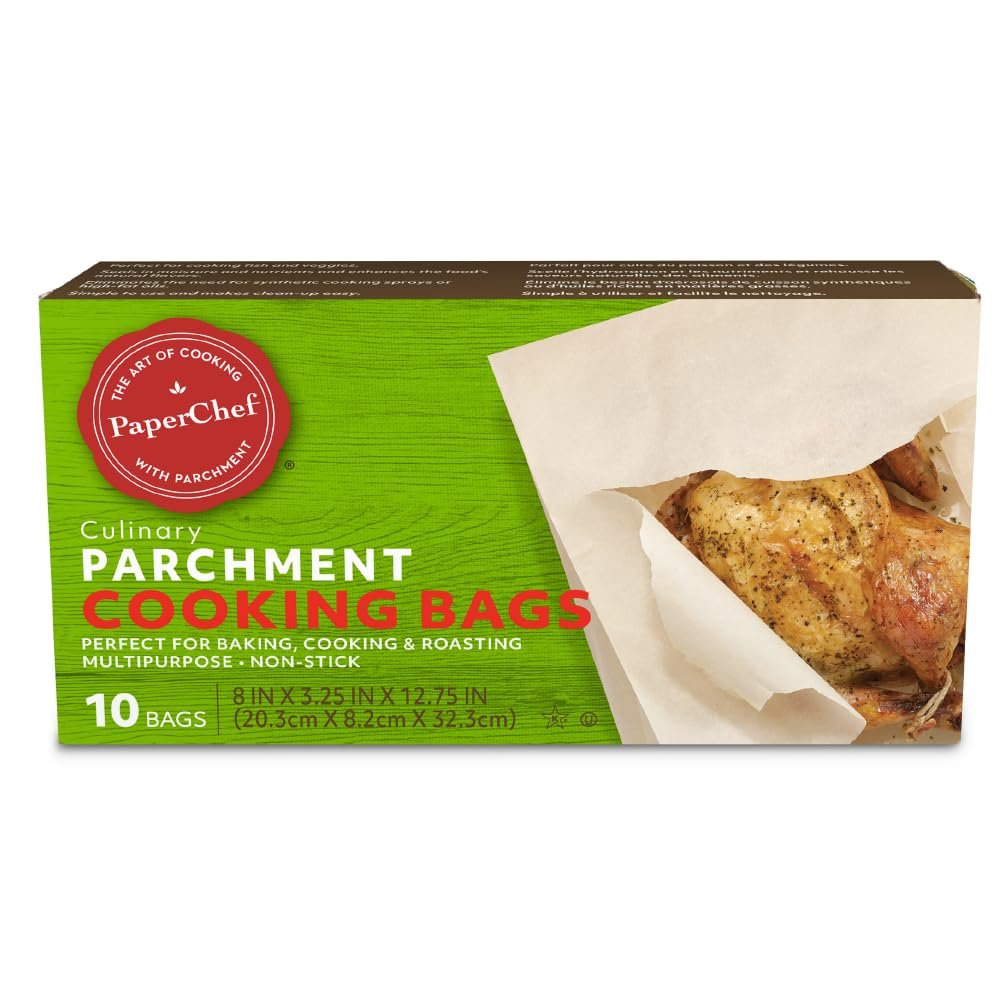 PaperChef  Parchment Bags  Multipurpose, Non-Stick  Ideal for Roasting, Steaming & More  10 Count