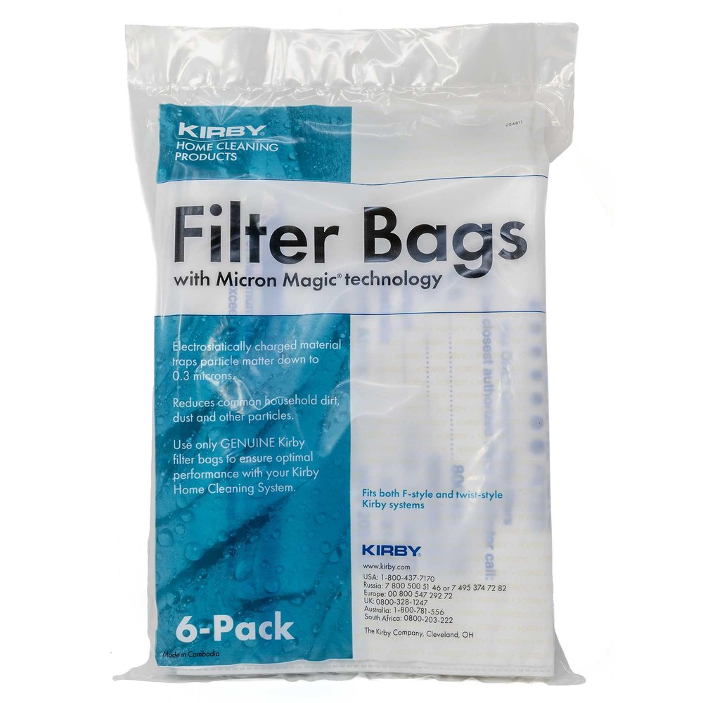 Kirby Allergen Reduction HEPA Filter Bags 6-Pack | Part #204811 | OEM Replacement for F-Style & Twist-Style Kirby Vacuums