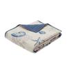 Madison Park Bayside Luxury Oversized Quilted Throw Ivory Navy Blue 60x70 Coastal Premium Soft Cozy Microfiber For Bed, Couch or Sofa view 1