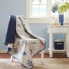 Madison Park Bayside Luxury Oversized Quilted Throw Ivory Navy Blue 60x70 Coastal Premium Soft Cozy Microfiber For Bed, Couch or Sofa view 2