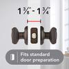 Baldwin Carnaby, Interior Passage Door Knob for Hallway/Closet/Rooms, Non-Locking Door Handle With Microban Protection, in Venetian Bronze view 4