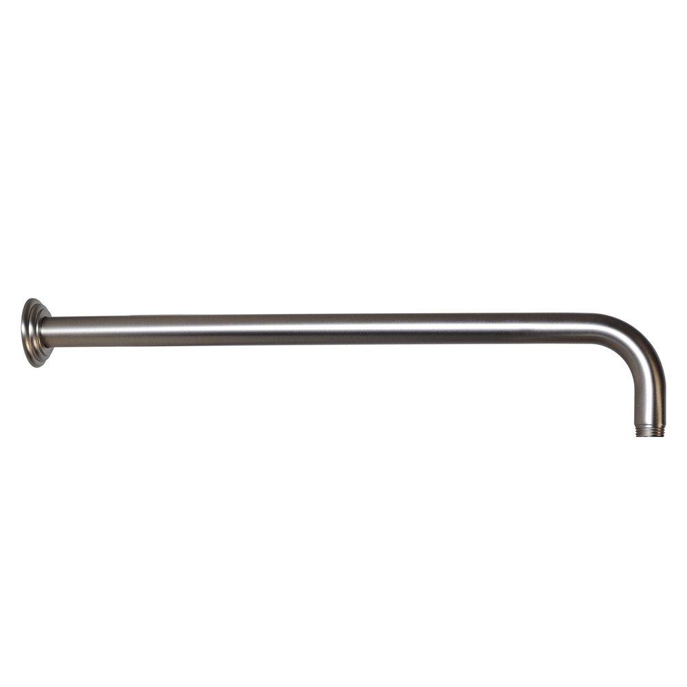 Westbrass 1/2" IPS x 19" 90-Degree Rain Shower Arm with Flange, Satin Nickel, D3703-1-07