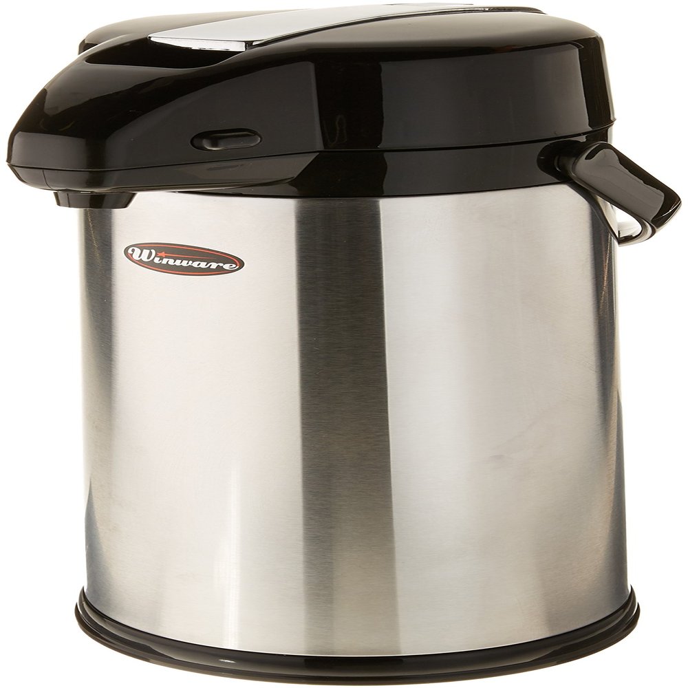 Winco Glass Lined Airpot, 3-Liter, Lever Top