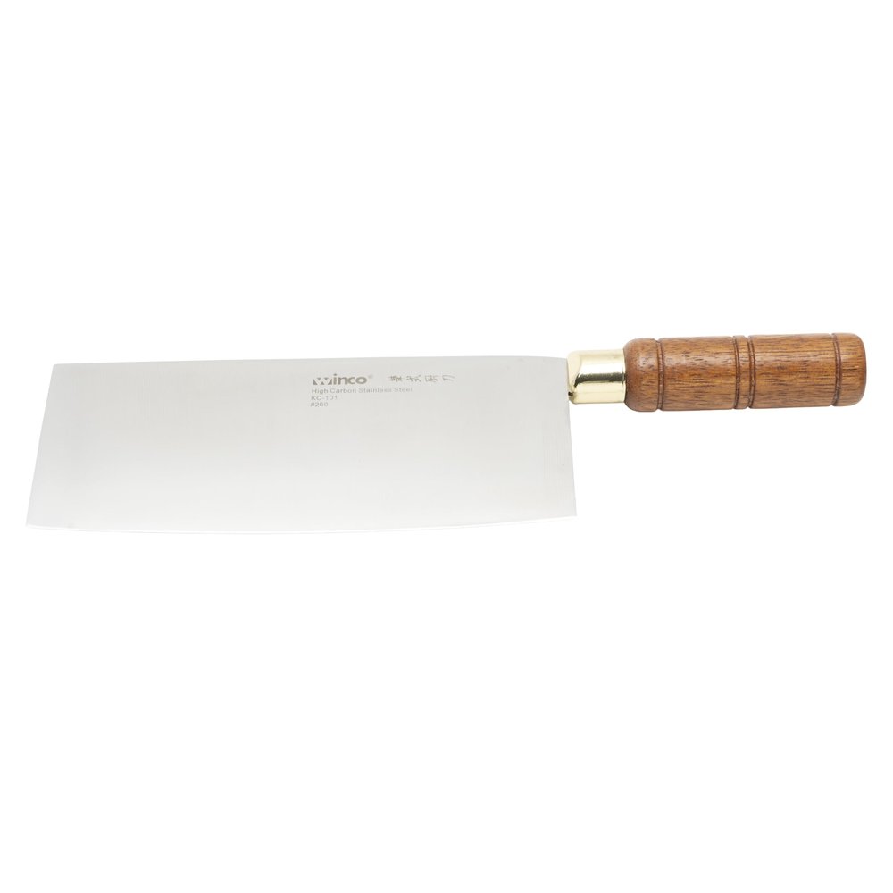 Winco Blade Chinese Cleaver w/ wooden handle blade 8x3 overall length 12